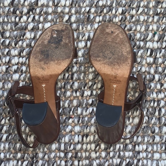 Prada Ankle Strap Wooden Heels - Picture 5 of 11